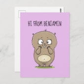 懐かしい可愛らしい丸っぽいハムスター漫画 ポストカード (正面/裏面)