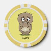 懐かしい可愛らしい丸っぽいハムスター漫画 ポーカーチップ (正面)