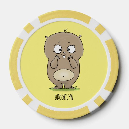 懐かしい可愛らしい丸っぽいハムスター漫画 ポーカーチップ (裏面)