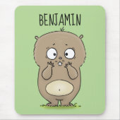 懐かしい可愛らしい丸っぽいハムスター漫画 マウスパッド (正面)