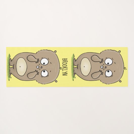 懐かしい可愛らしい丸っぽいハムスター漫画 ヨガマット (裏面(横))