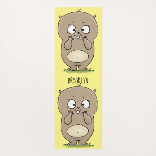 懐かしい可愛らしい丸っぽいハムスター漫画 ヨガマット (裏面)