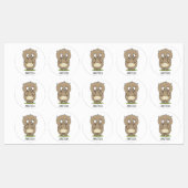 懐かしい可愛らしい丸っぽいハムスター漫画 ラベル (シート)