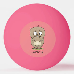 懐かしい可愛らしい丸っぽいハムスター漫画 卓球ボール