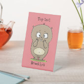 懐かしい可愛らしい丸っぽいハムスター漫画 台座サイン (インサイチュ)