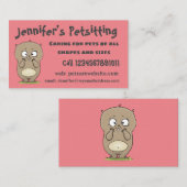 懐かしい可愛らしい丸っぽいハムスター漫画 名刺 (正面/裏面)