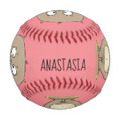 懐かしい可愛らしい丸っぽいハムスター漫画 野球ボール (裏面)