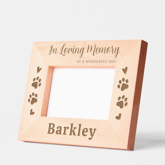 懐かしい思い出で – 犬の猫の手がペットの記念碑をプリント レーザー彫刻フレーム (左)