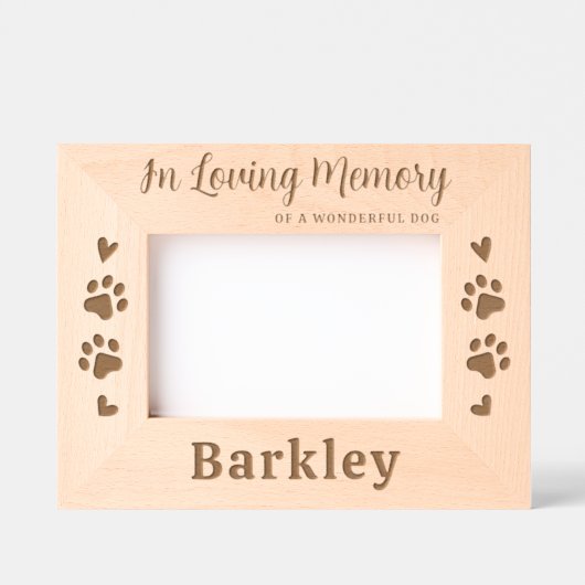 懐かしい思い出で – 犬の猫の手がペットの記念碑をプリント レーザー彫刻フレーム (正面)