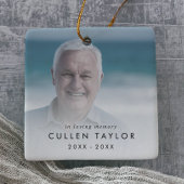 懐かしい思い出にシックおじいちゃんフォトメモリアル セラミックオーナメント