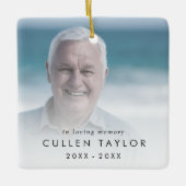 懐かしい思い出にシックおじいちゃんフォトメモリアル セラミックオーナメント (正面)
