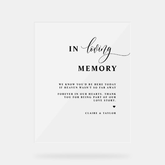 懐かしい思い出にシック結婚な アクリルサイン (正面)