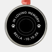 懐かしい思い出の中で猫を亡くした猫の足が記念碑 メタルオーナメント (正面)