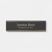 懐かしい手書きブラックと金ゴールドクラシックルック サインプレート (正面)