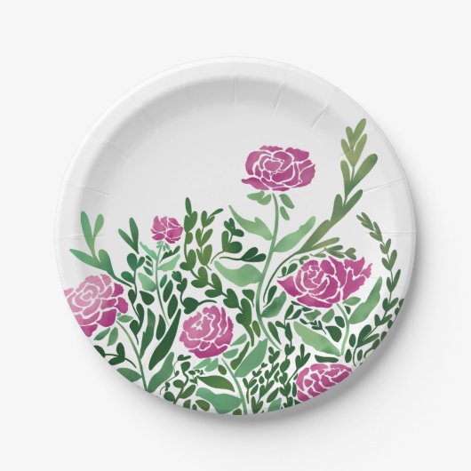 懐かしい抽象芸術フローラ ペーパープレート (正面)