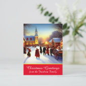 懐かしい村の教会クリスマスグリーティング シーズンポストカード (スタンド正面)