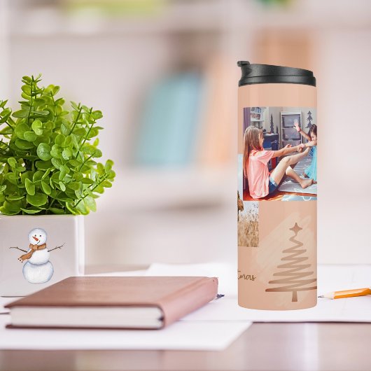 懐かしい桃3写真テンプレートクリスマス タンブラー