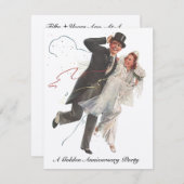 懐かしい結婚記念日カップル記念日招待状 招待状 (正面/裏面)