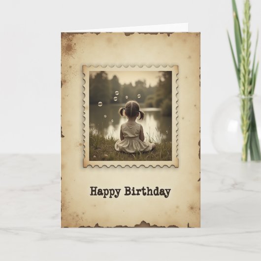 懐かしい誕生日のシーンカード カード (正面)