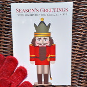 懐かしい赤い緑のくるみ割り会社クリスマス シーズンカード