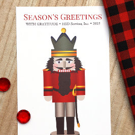 懐かしい赤い緑のくるみ割り会社クリスマス シーズンカード