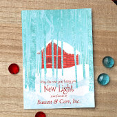 懐かしい赤カラフルビジネスのクリスマス挨拶 カード