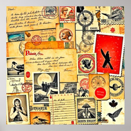 懐かしい郵便デザイン ポスター