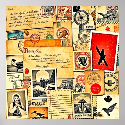 懐かしい郵便デザイン ポスター (正面)