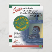 懐かしい1940年代の「サンタスポッター」クリスマスカード シーズンカード (正面/裏面)