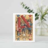 懐かしい7月4日はがき花火 ポストカード (スタンド正面)