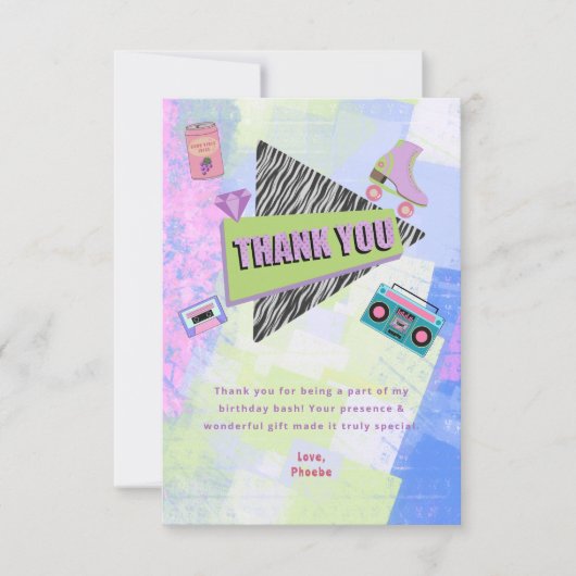 懐かしい90年代のレトロ誕生会に戻る サンキューカード (正面)