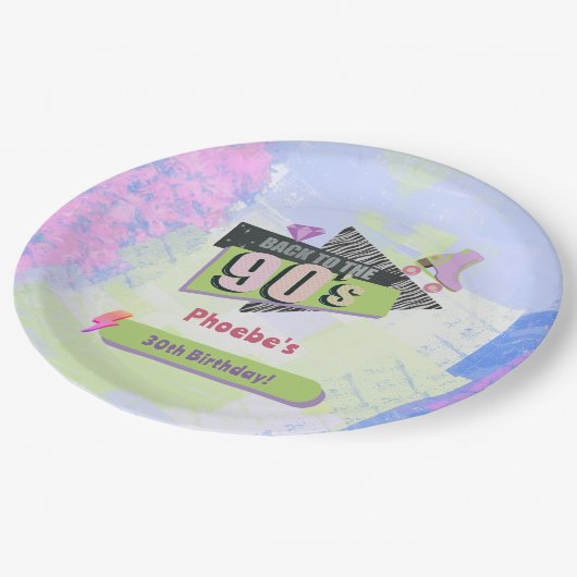 懐かしい90年代のレトロ誕生会に戻る ペーパープレート (アングル)