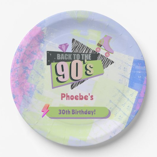 懐かしい90年代のレトロ誕生会に戻る ペーパープレート (正面)