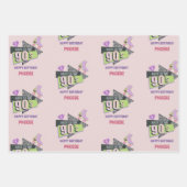 懐かしい90年代のレトロ誕生日 ラッピングペーパーシート (正面)