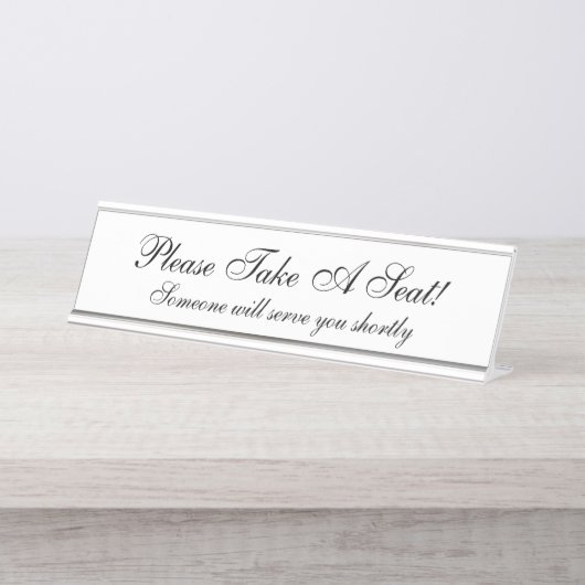 懐かしい「どうぞお座りください！」 デスクネームプレート (正面)