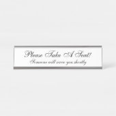 懐かしい「どうぞお座りください！」 デスクネームプレート (正面)