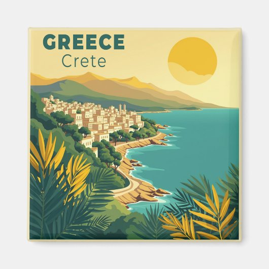 懐かしきギリシャ クレタ島の旅ポスター マグネット (正面)