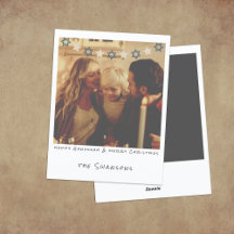 懐かしのインスタント写真 ハヌカ/クリスマスカード