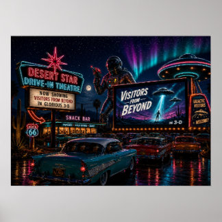 懐かしのレトロSFドライブイン・ポスター「Visitors from Beyond」 ポスター