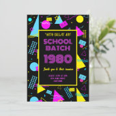 懐かしの80'sスタイル 学校同窓会 招待状 (スタンド正面)