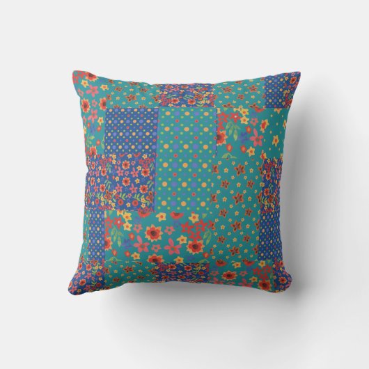 懐かわいらしかしいフェイクパッチワーク型枕 クッション (裏面)