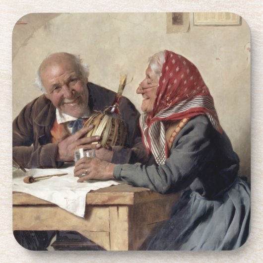 懐しい想い出(キャンバスの油) コースター (正面)