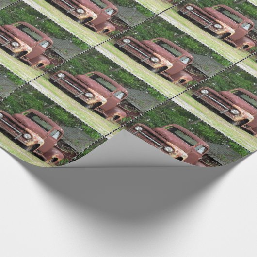 懐しい想い出-古いトラックの包装紙 ラッピングペーパー (角)