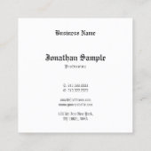 懐エレガントかしいクラシックフォント スクエア名刺 (裏面)