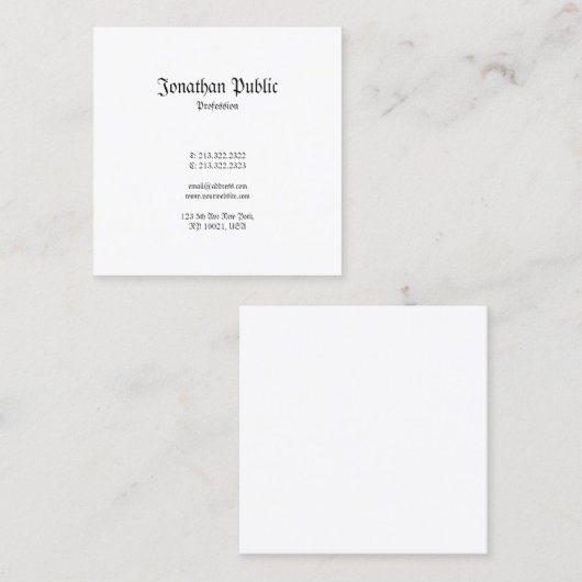 懐エレガントかしいクラシックヴィンテージプロフェッショナル スクエア名刺 (正面/裏面)