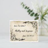 懐エレガントかしいヴィンテージフローラ日付の保存 案内ポストカード (スタンド正面)