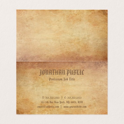 懐エレガントかしい古い紙ルックプロフェッショナルクール 名刺 (内部フラット)