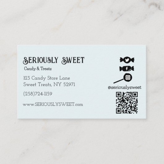 懐カラフルかしい菓子店 名刺 (裏面)