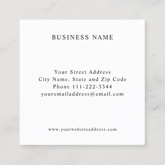 懐中時計名刺 スクエア名刺 (裏面)