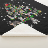 懐中電灯で覆われたシュナウザーのクリスマスツリー シェルパブランケット (3/4)